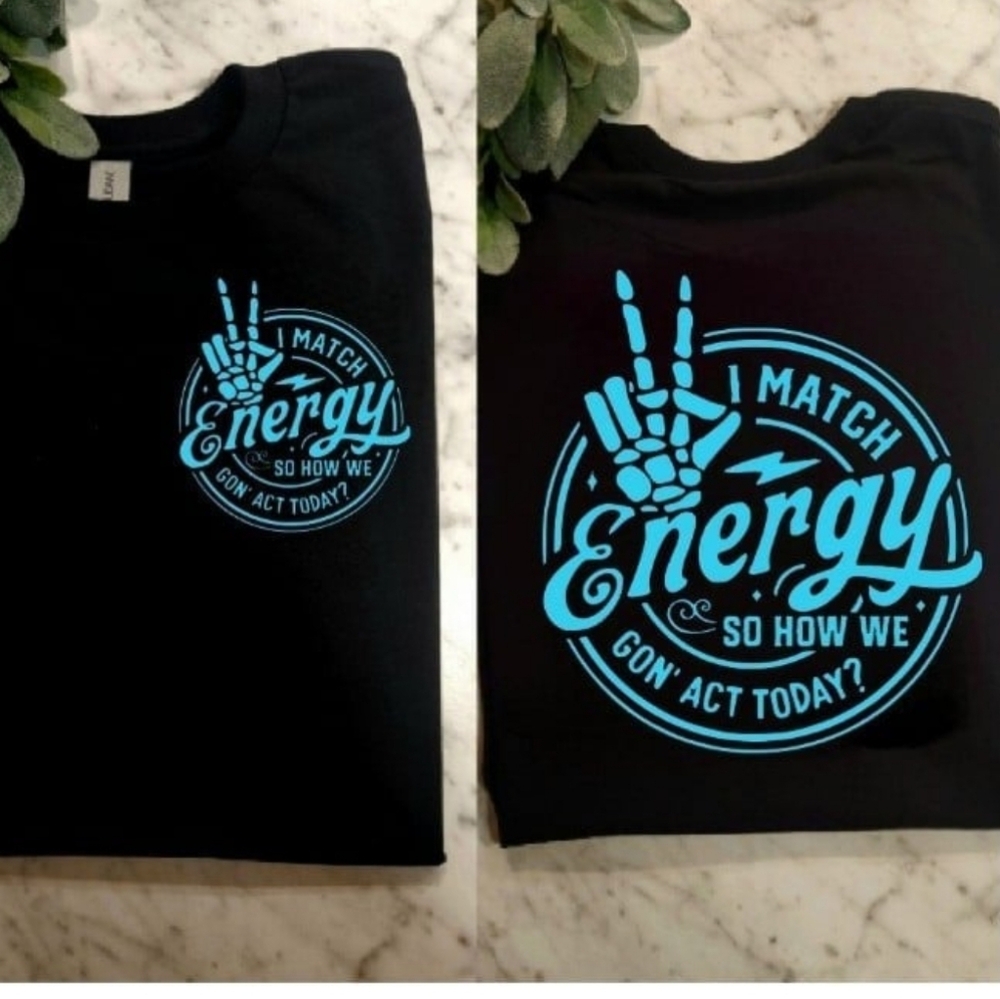 Funny shirt I match energy humor skeleton hand popular cute Blue And Black